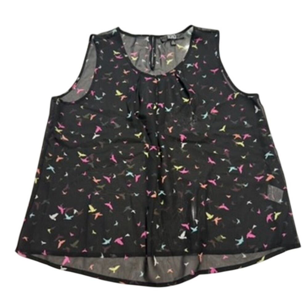 1010 Women's Bird Print Tank Tap in Multi, Size XL